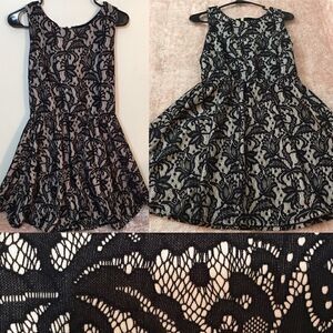Gorgeous Nude under lace fit & flare  dress